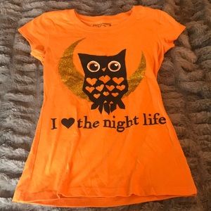 Owl tee XS Spooky Halloween 🖤 Night Life 🦉 NEW
